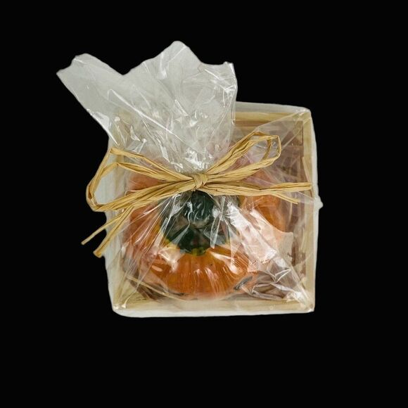 Vintage 2000 Cornerstone Creations Jack O Lantern Pumpkin Candle Crate Halloween - Picture 5 of 6